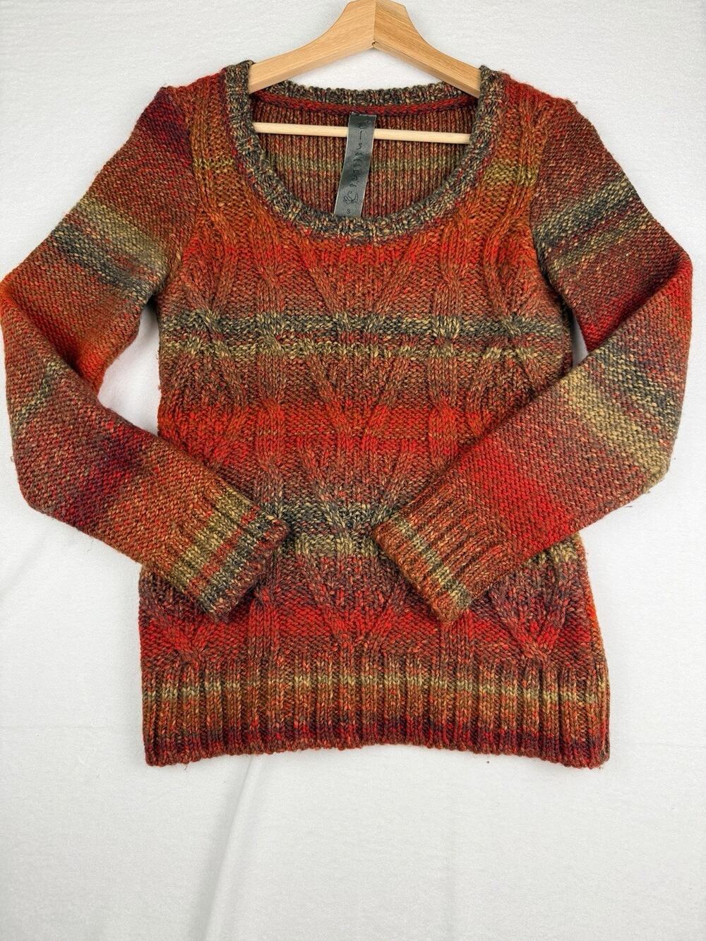 Anthropologie Elsamanda Sweater Women’s S Wool Blend Ombre Cable Knit Italy